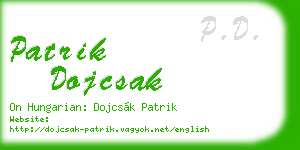 patrik dojcsak business card