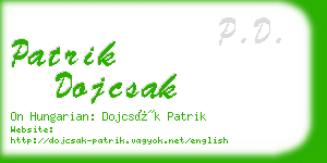 patrik dojcsak business card